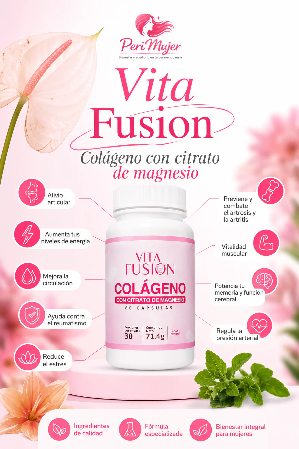 Vita Fusion Colágeno con Citrato de Magnesio — Pack 2 Frascos