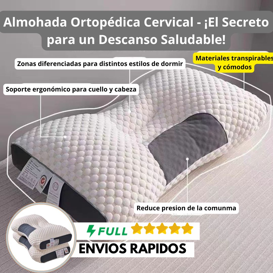 Almohada Cervical Ortopédica - Descanso Reparador para Mujeres